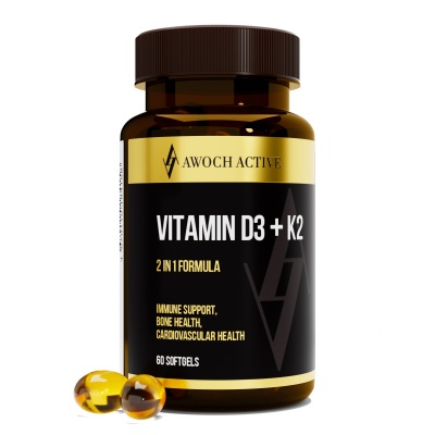 Витамины AWOCHACTIVE Vitamin D3 + K2 200 мг 60 таблеток